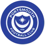 A Portsmouth club crest on a blue circle