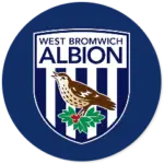 A West Bromwich Albion club crest on a navy blue circle